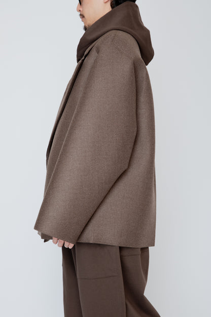 LOFTED ULSTER SHORT COAT / BROWN