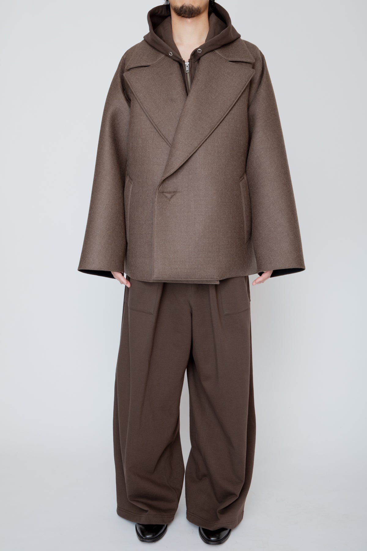 LOFTED ULSTER SHORT COAT / BROWN