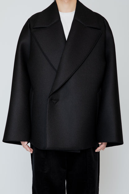 LOFTED ULSTER SHORT COAT / BLACK
