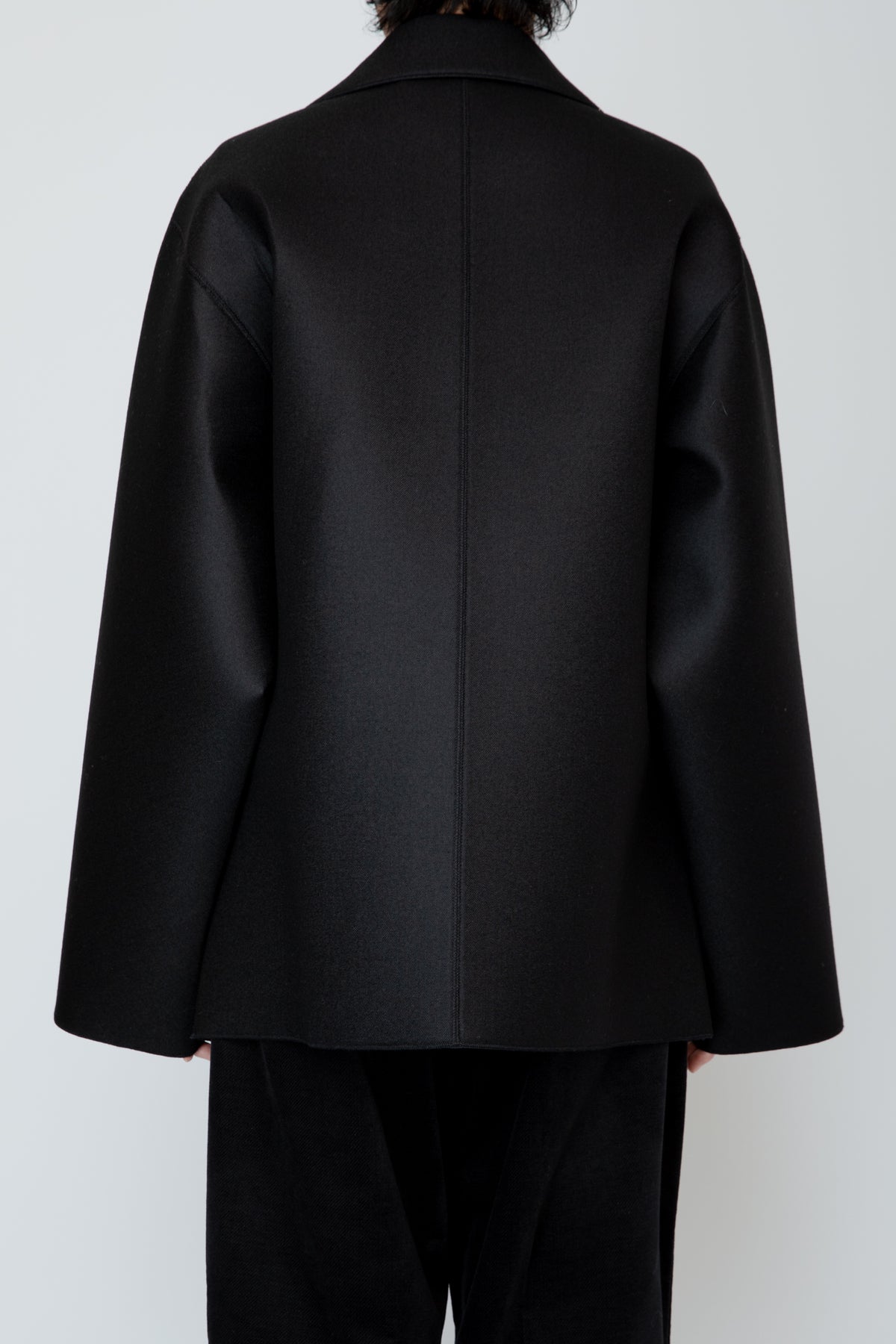 LOFTED ULSTER SHORT COAT / BLACK