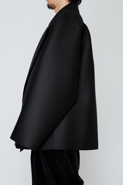 LOFTED ULSTER SHORT COAT / BLACK