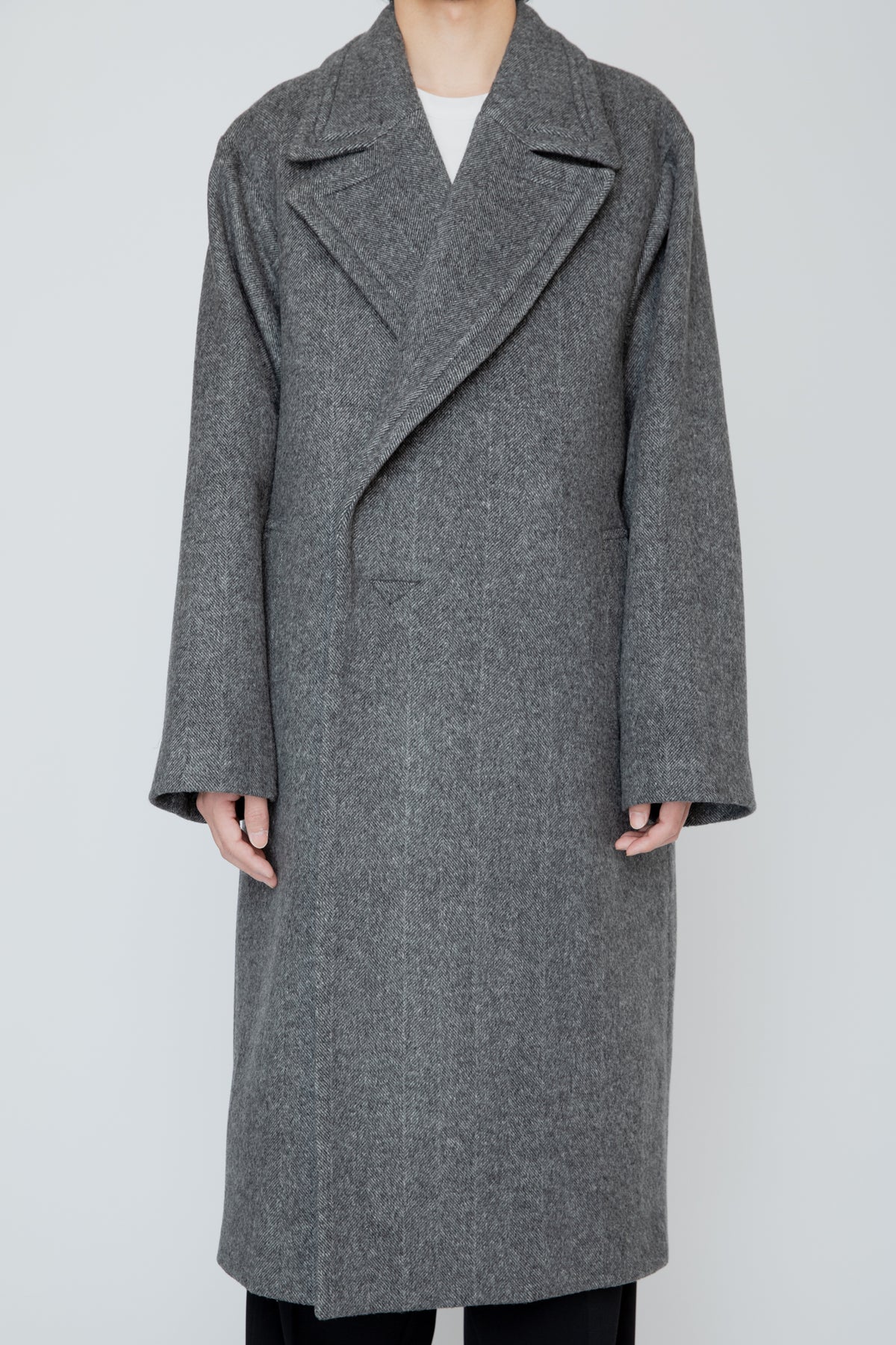RELIEF FRAME COAT / CHARCOAL HERRINGBONE