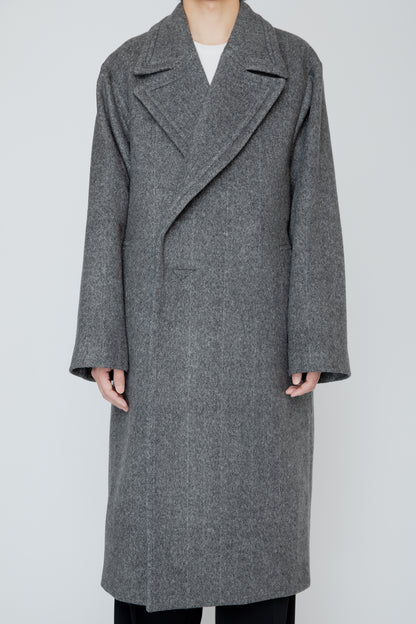 RELIEF FRAME COAT / CHARCOAL HERRINGBONE