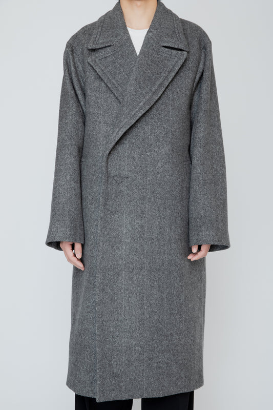 RELIEF FRAME COAT / CHARCOAL HERRINGBONE
