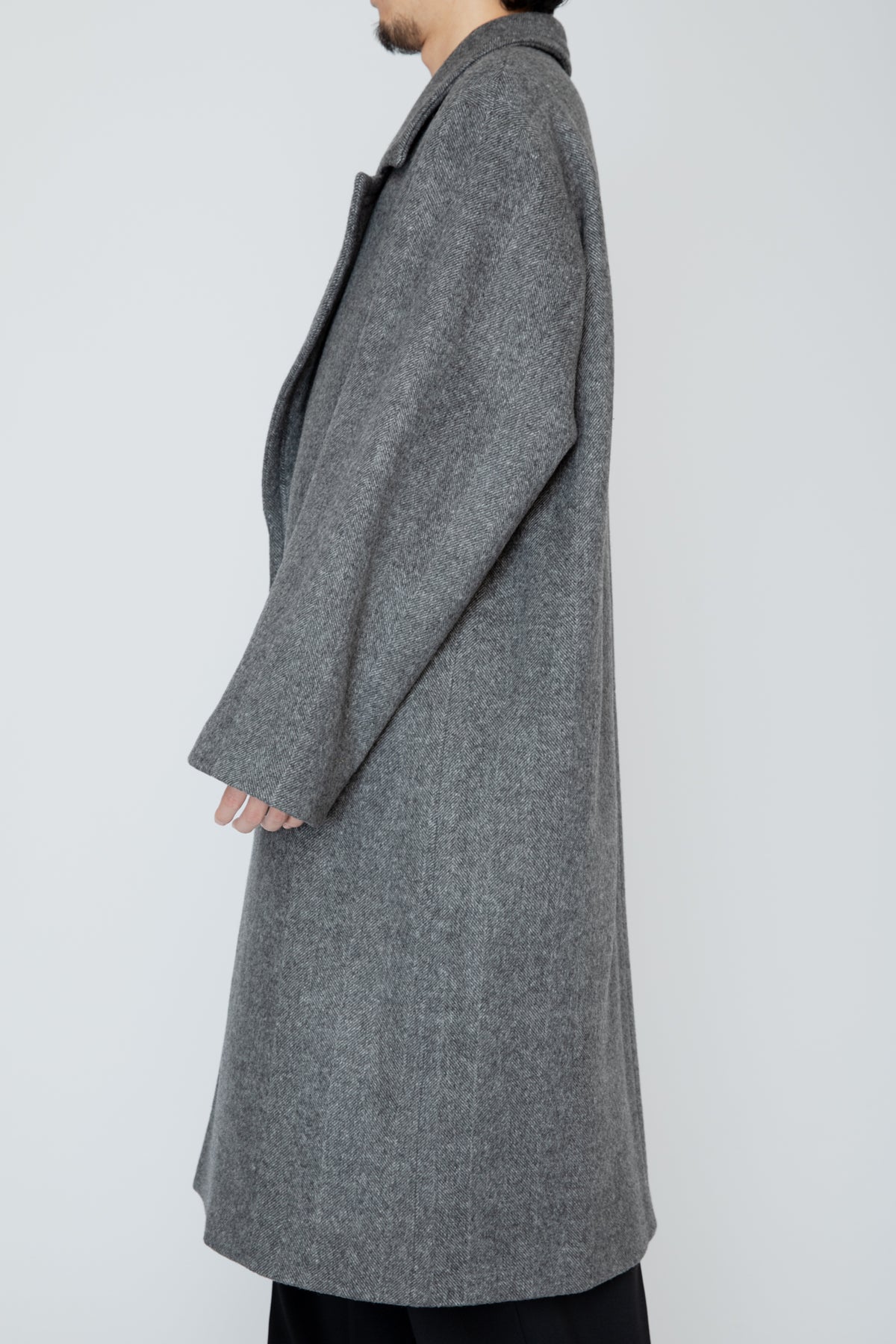 RELIEF FRAME COAT / CHARCOAL HERRINGBONE