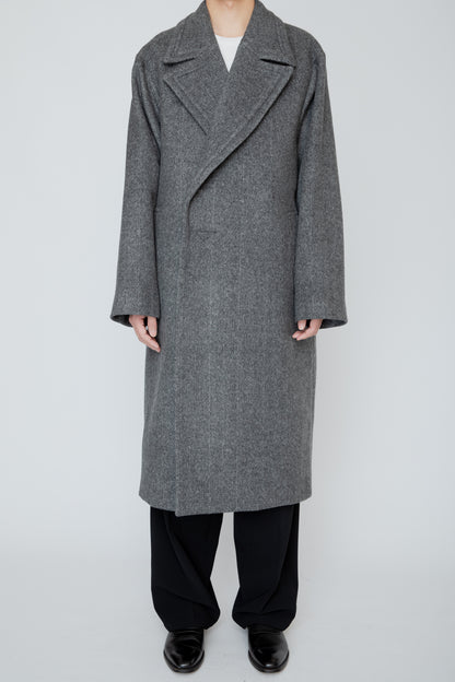 RELIEF FRAME COAT / CHARCOAL HERRINGBONE