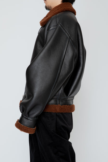 PLEATED AVIATOR JACKET / BLACK