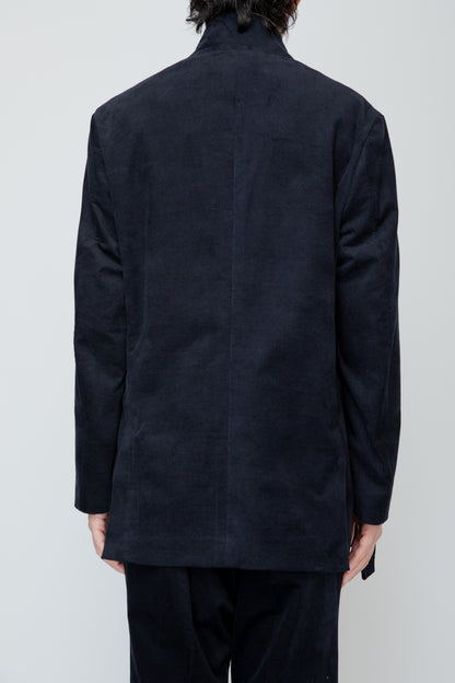 SHAWL COLLAR BELTED JACKET / NAVY