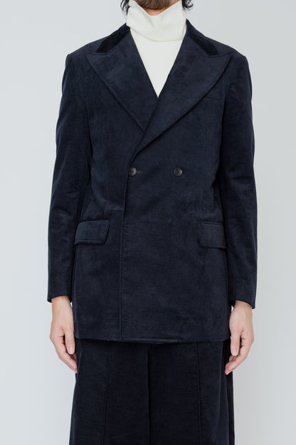 DOUBLE BREASTED SHORT JACKET / NAVY