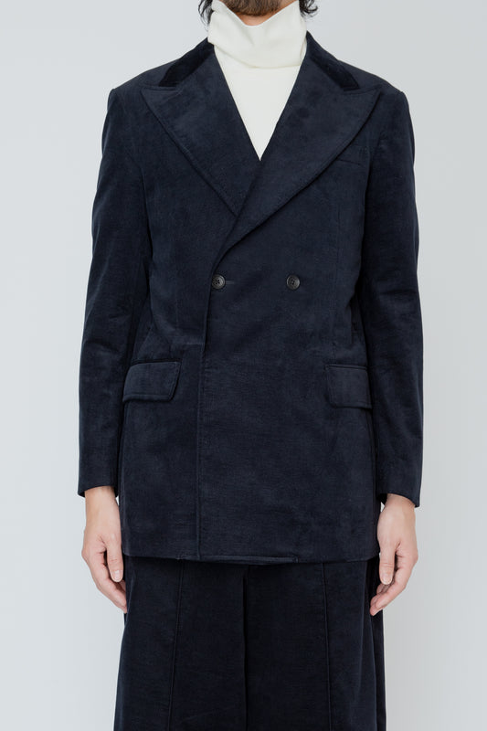 DOUBLE BREASTED SHORT JACKET / NAVY