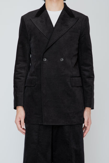DOUBLE BREASTED SHORT JACKET / BLACK