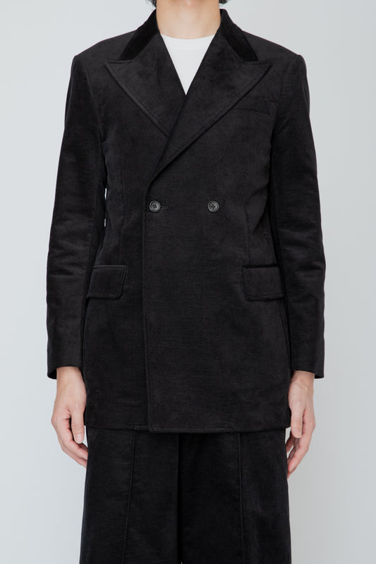 DOUBLE BREASTED SHORT JACKET / BLACK