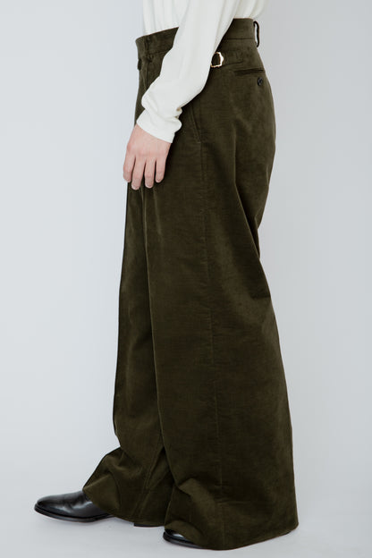 NO-TUCK HAKAMA TROUSERS / KHAKI