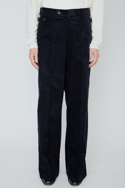 NO-TUCK HAKAMA TROUSERS / NAVY