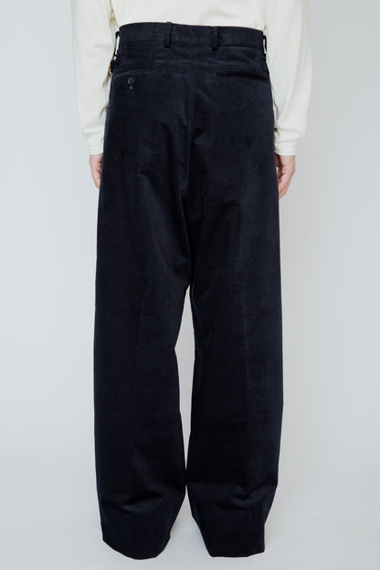 NO-TUCK HAKAMA TROUSERS / NAVY