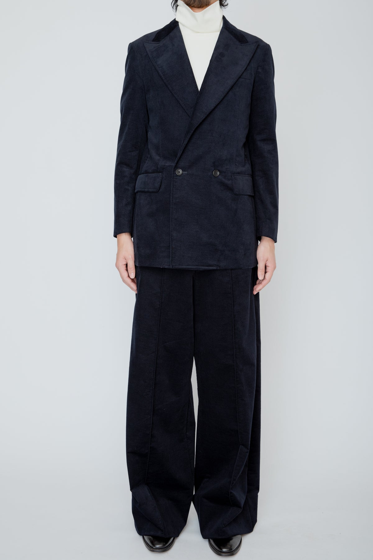 NO-TUCK HAKAMA TROUSERS / NAVY