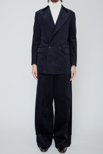 NO-TUCK HAKAMA TROUSERS / NAVY