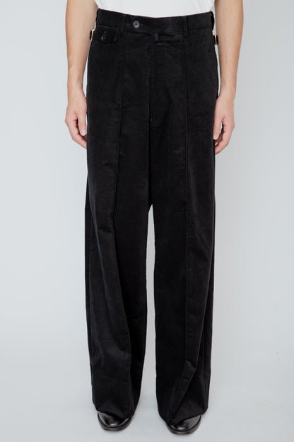NO-TUCK HAKAMA TROUSERS / BLACK