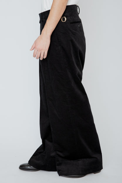 NO-TUCK HAKAMA TROUSERS / BLACK