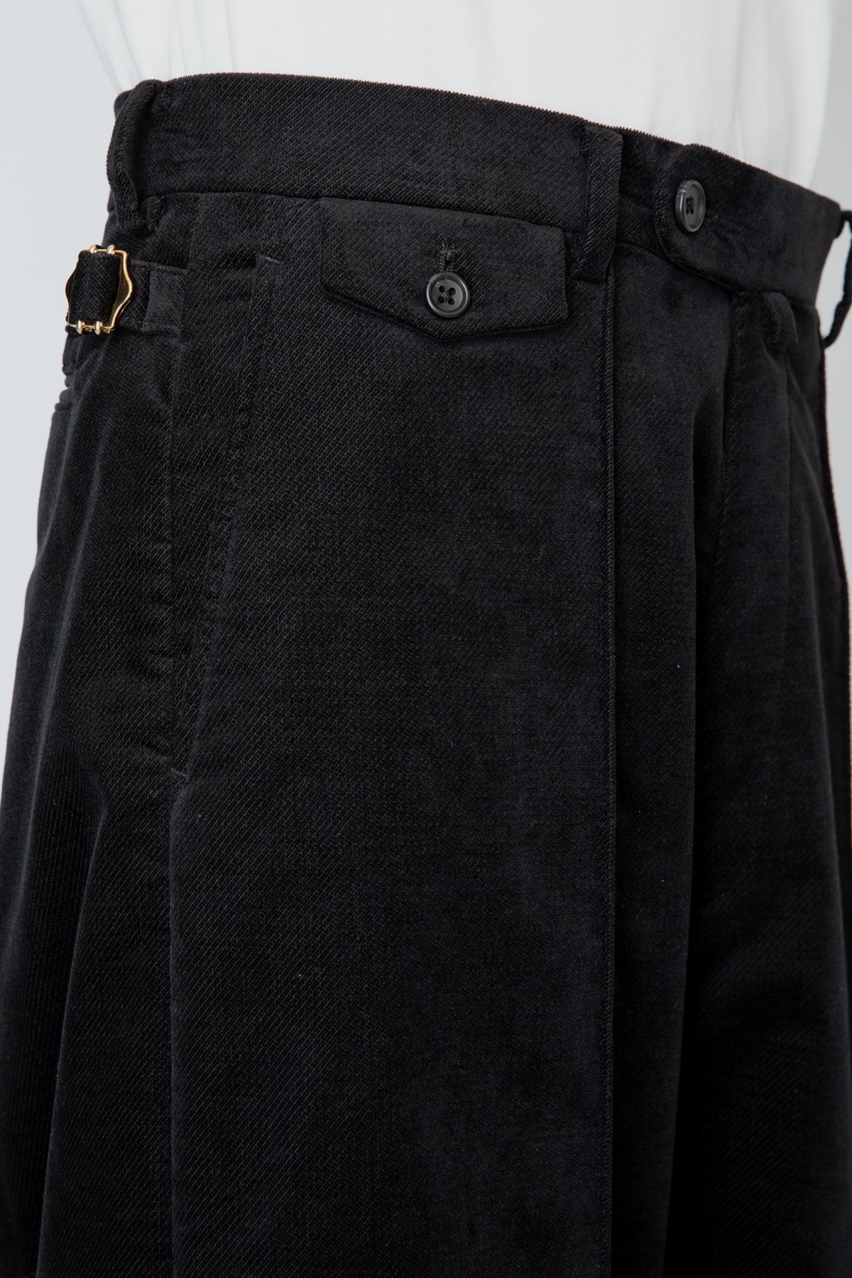 NO-TUCK HAKAMA TROUSERS / BLACK