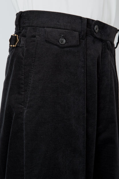 NO-TUCK HAKAMA TROUSERS / BLACK