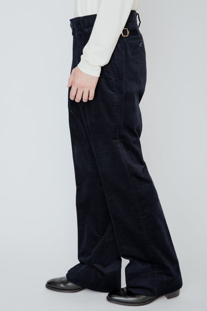 SEMI-FLARED TROUSERS / NAVY