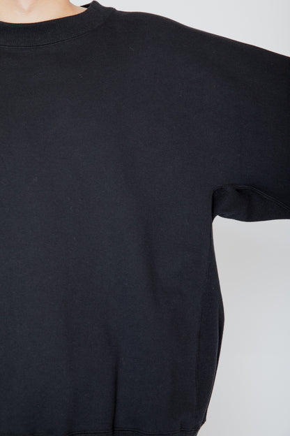 ONE-SIDE KIMONO SLEEVE SWEATSHIRT_LOOSE FIT / BLACK