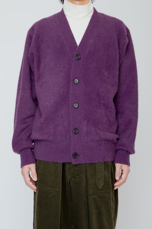 FOX CASHMERE CARDIGAN / PURPLE